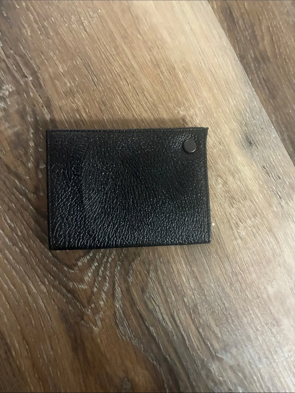 Black leather credit card carousel wallet
